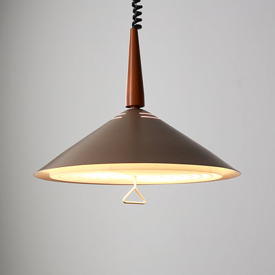 Contemporary Nordic Iron Cone Shade Stretchable 1-Light Pendant Light For Living Room