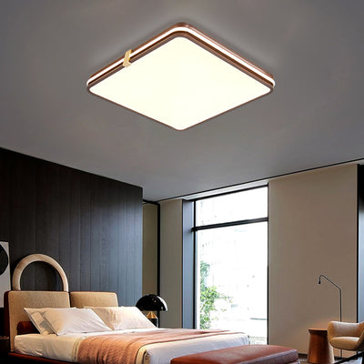 Modern Minimalist Round Square Aluminum Acrylic LED Flush Mount Ceiling Light For Bedroom