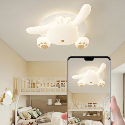 Contemporary Creative Bear Iron Plastic LED Semi-Flush Mount Ceiling Light For Living Room