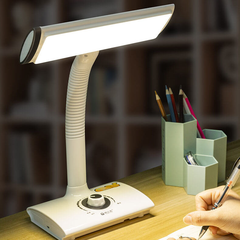 Modern White Study Reading USB Rechargeable LED Table Lamp