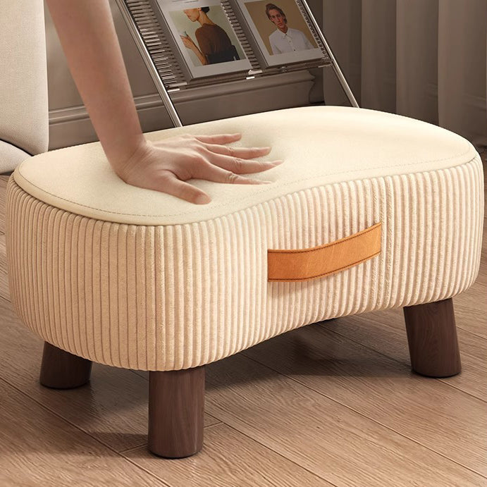 Contemporary Creative Round Velvet Upholstered Portable Footstool Low Stool For Living Room