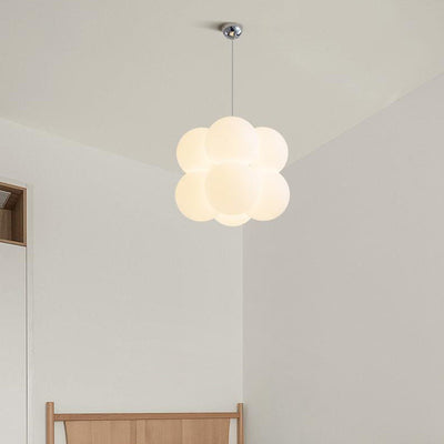 Modern Minimalist Round Ball Bubble Hardware PE 4/8 Light Chandelier For Living Room