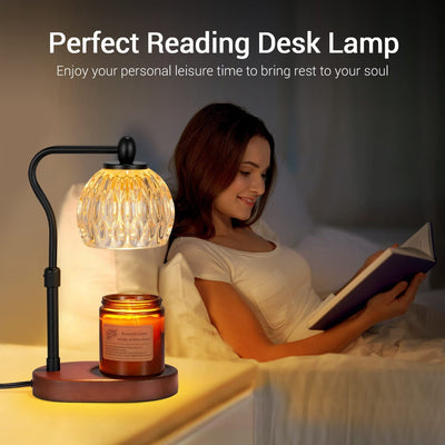 Modern Minimalist Round Glass Wood 1-Light Aroma Melted Wax Table Lamp For Bedroom