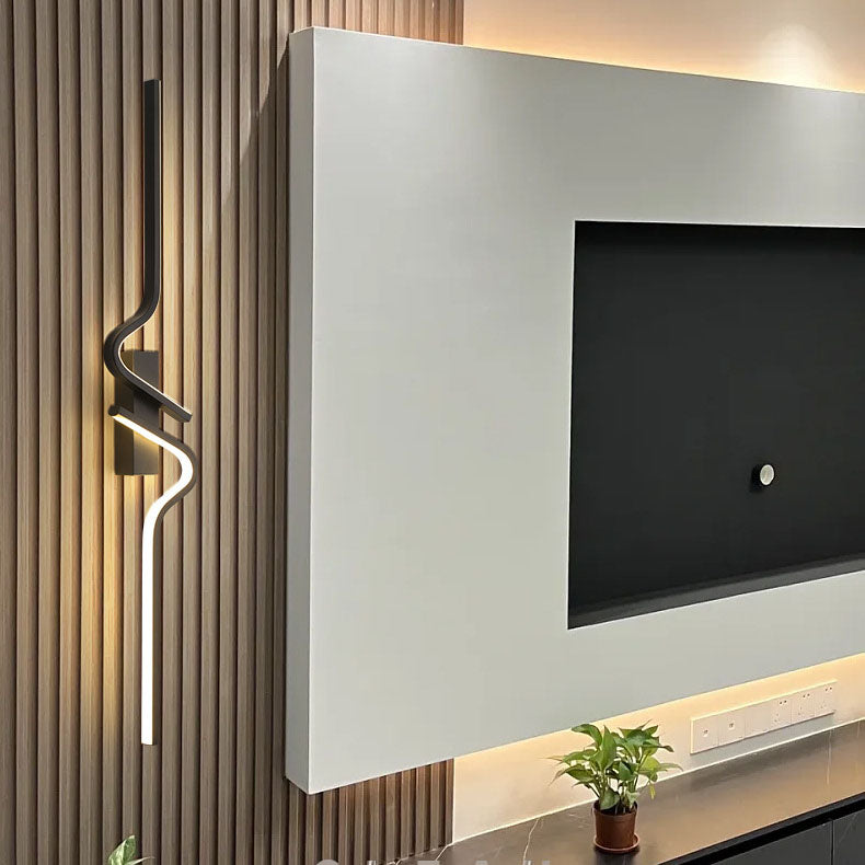 Contemporary Creative Strip Aluminum Silicon Gel LED Wall Sconce Lamp For Living Room