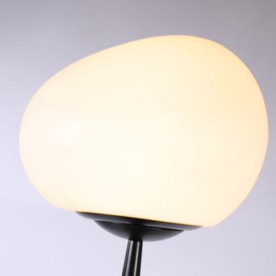 Contemporary Retro PE Round Shade Adjustable Wood Tripod Stand 1-Light Standing Floor Lamp For Bedroom