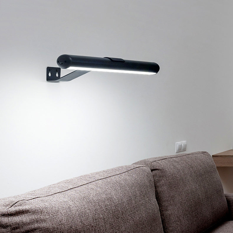 Modern Minimalist Long USB Rechargeable PC LED Wall Sconce Lamp For Bedroom