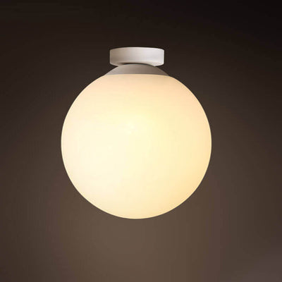 Modern Minimalist Creative Glass Sphere 1-Light Semi-Flush Mount Ceiling Light