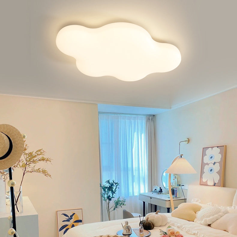 Modern Simplicity Iron PE Cloud LED Flush Mount Ceiling Light For Bedroom