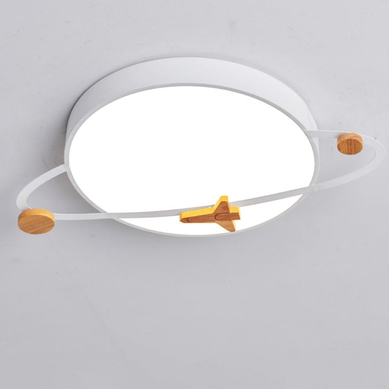 Contemporary Scandinavian Round Planet Design LED Kids Flush Mount Ceiling Light For Bedroom