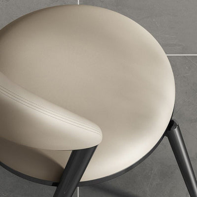 Modern Luxury Round Cushion Lambswool Sponge Black Titanium Dining Chair Backrest For Dining Room