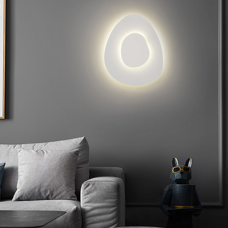 Contemporary Nordic Hardware Oval Shade LED Wall Sconce Lamp For Living Room