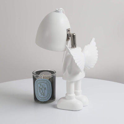 Modern Art Deco Resin Cartoon Angel Robot 1-Light Melting Wax Table Lamp For Bedroom