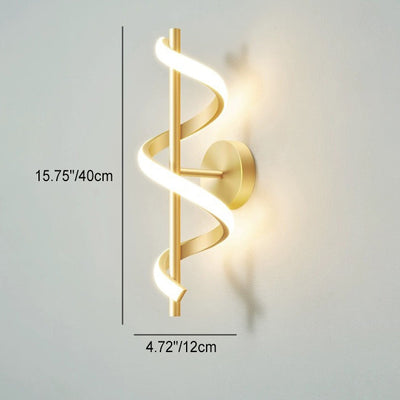 Modern Minimalist Spiral Hardware Aluminum Silicone LED Wall Sconce Lamp For Living Room