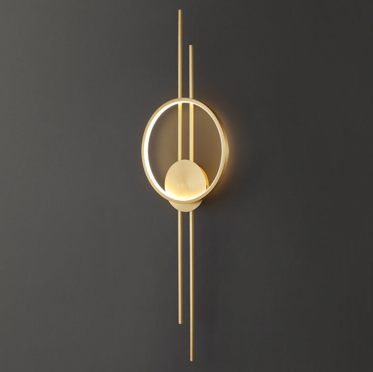 Modern Minimalist Asymmetric Copper Acrylic LED Wall Sconce Lamp For Living Room