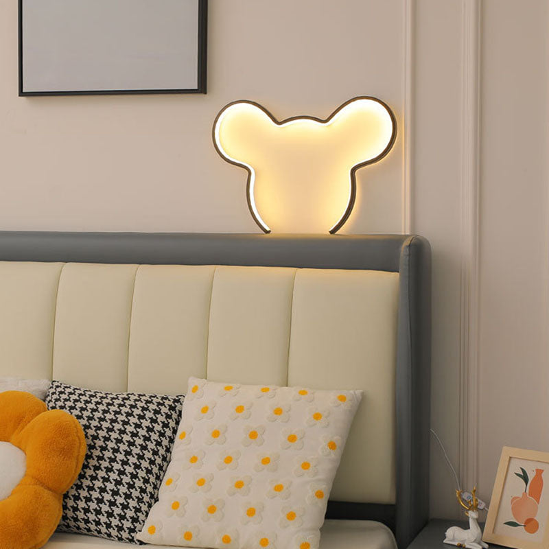 Contemporary Creative Cartoon Mouse Strip Aluminum Silicone LED Wall Sconce Lamp For Bedroom