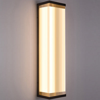 Modern Minimalist Waterproof Rectangular Stainless Steel Acrylic LED Outdoor Wall Sconce Lamp For Outdoor Patio