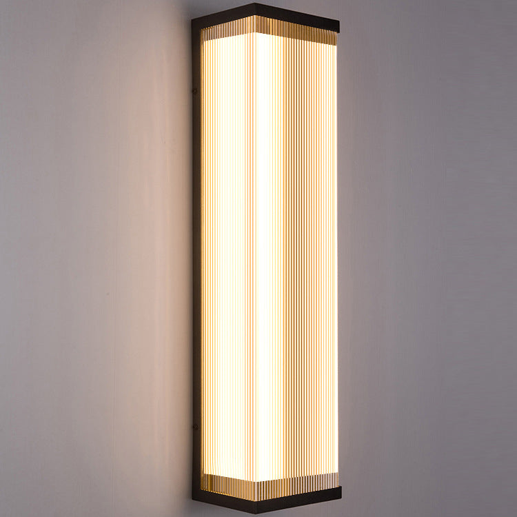 Modern Minimalist Waterproof Rectangular Stainless Steel Acrylic LED Outdoor Wall Sconce Lamp For Outdoor Patio