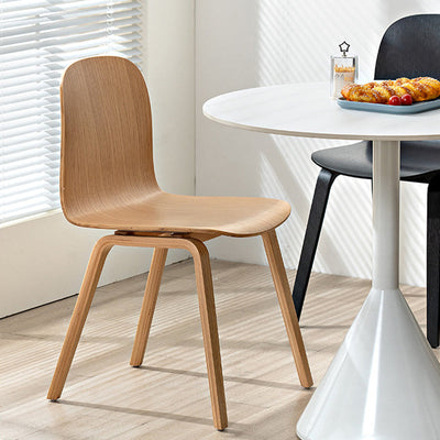 Contemporary Nordic Square Solid Wood Backrest Dining Chair For Dining Room