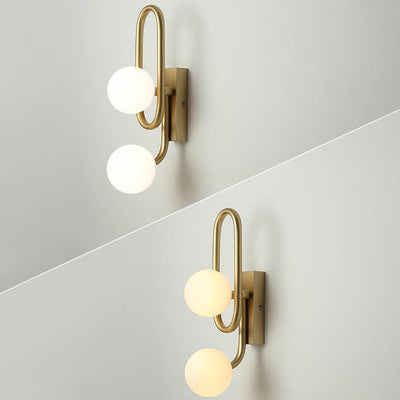 Modern Light Luxury Simple Iron Gold Magic Bean 2-Light Wall Sconce Lamp