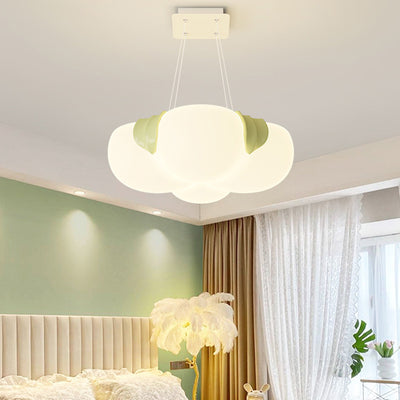 Modern Art Deco Bubble Flower PE Iron LED Chandelier For Bedroom