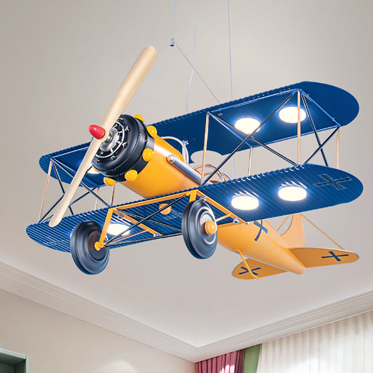 Contemporary Creative Kids Aircraft Hardware Acrylic LED Chandelier For Bedroom