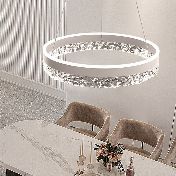 Modern Minimalist Circle Iron Acrylic LED Pendant Light For Bedroom