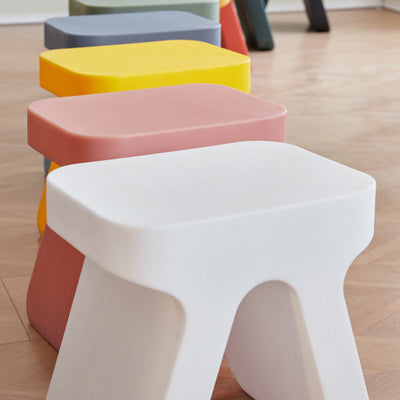 Modern Minimalist Rectangular PE Plastic Low Stool For Living Room