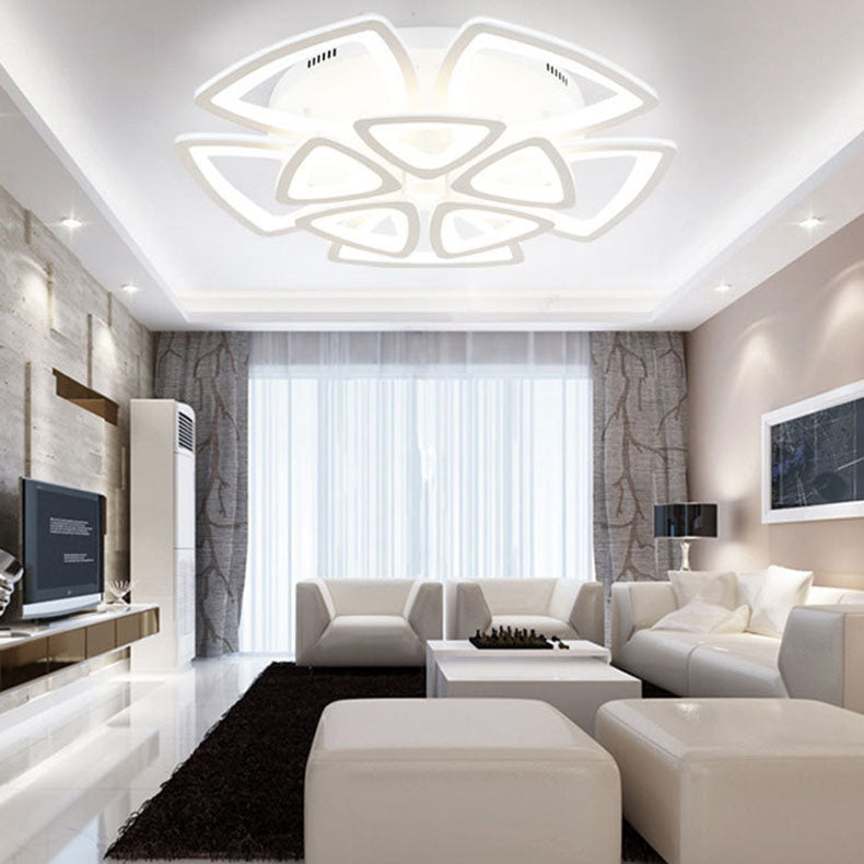 Contemporary Creative Combination Triangle Hardware Acrylic LED Flush Mount Ceiling Light For Living Room