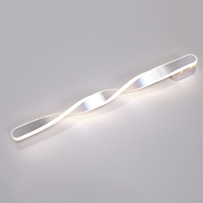 Modern Minimalist Spiral Long Aluminum Silicone LED Wall Sconce Lamp For Living Room