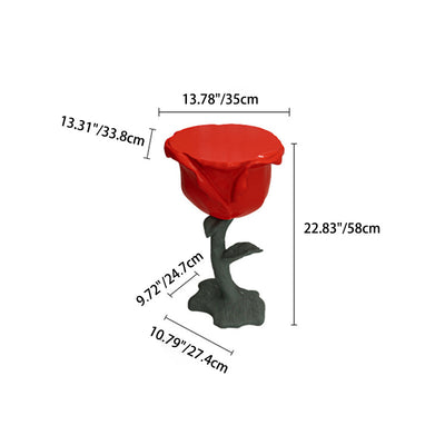 Contemporary Creative Red Rose Flower Shape Fiberglass Coffee Table For Living Room