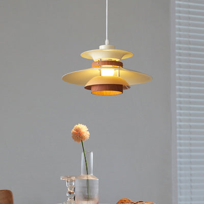 Contemporary Creative Trumpet Iron Glass 1-Light Pendant Light For Dining Room