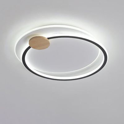 Contemporary Simplicity Iron Circle Ring Acrylic LED Flush Mount Ceiling Light For Living Room