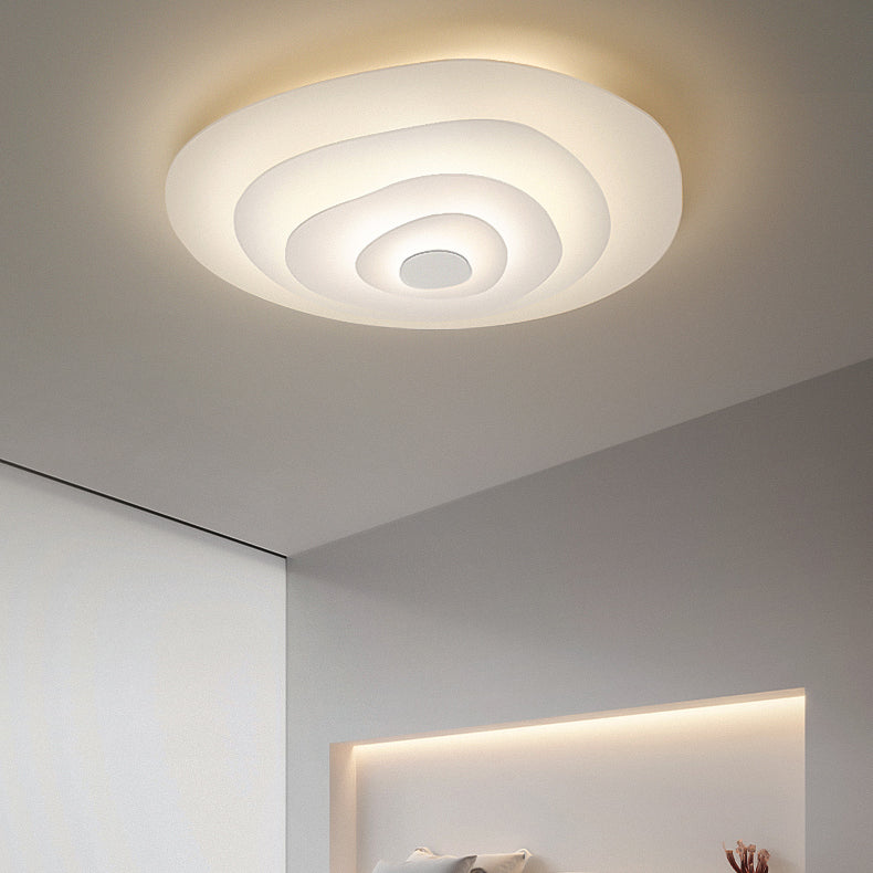 Modern Minimalist Multi-Layer Irregular Water Ripple Iron LED Flush Mount Ceiling Light For Living Room