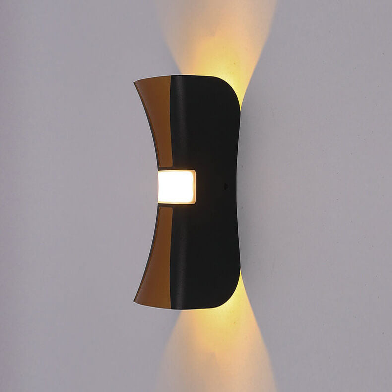 Outdoor Modern Rolled Edges Column LED Waterproof Wall Sconce Lamp