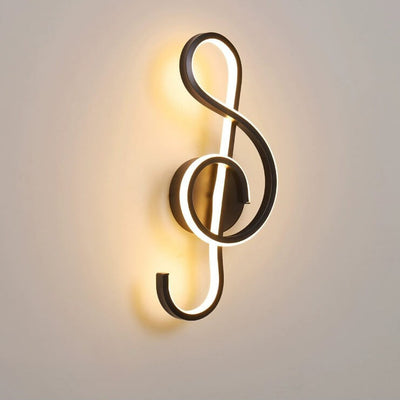 Modern Art Deco Music Note Soft Silicone Lampshade LED Wall Sconce Lamp For Bedroom