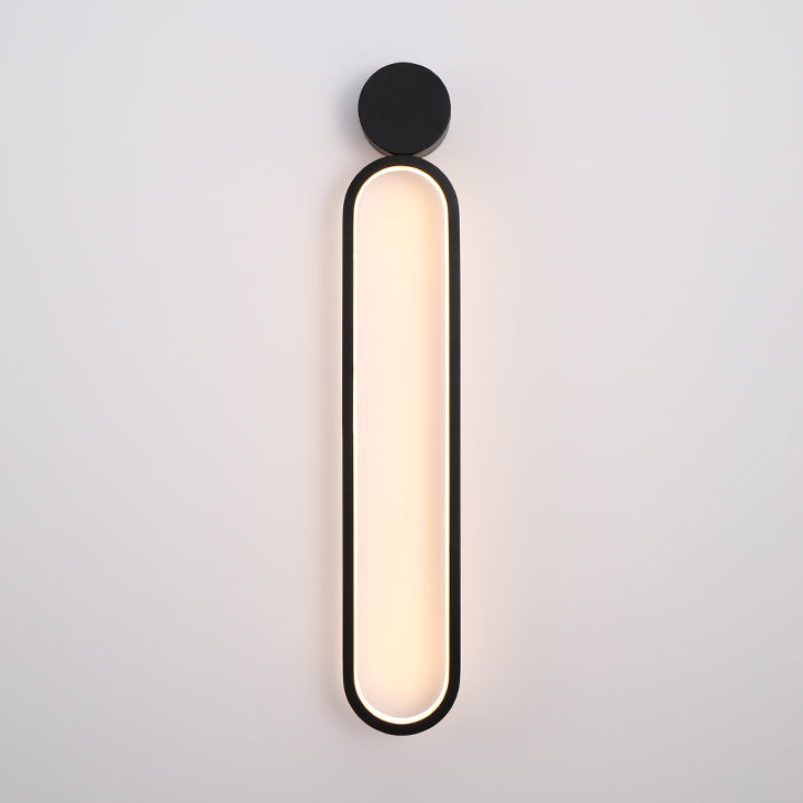 Modern Minimalist Round Long Acrylic Iron LED Wall Sconce Lamp For Living Room