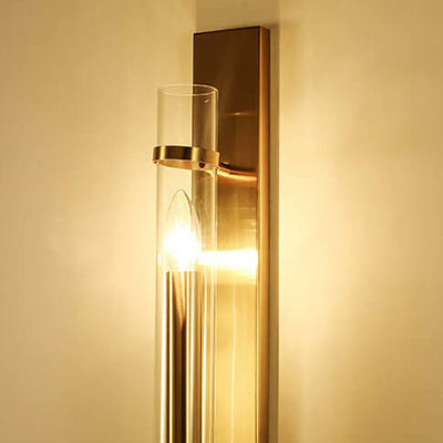 Modern Minimalist Aluminum Glass Strips 1-Light Wall Sconce Lamp For Living Room