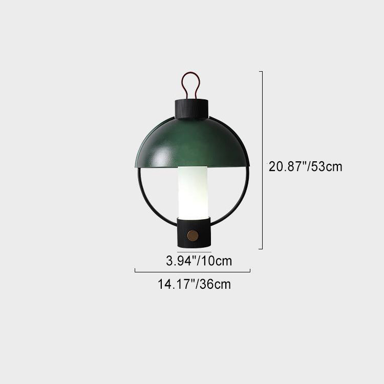 Contemporary Creative Round Dome Cylinder Aluminum Glass 1-Light Table Lamp For Living Room