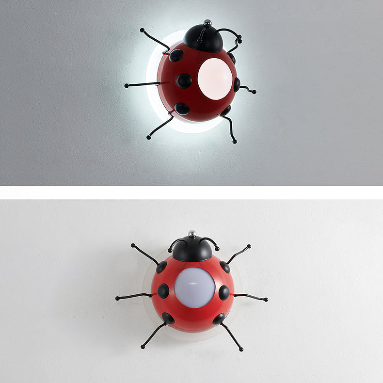 Contemporary Creative Cartoon Beetle Acrylic LED Kids Wall Sconce Lamp For Bedroom