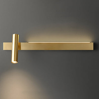 Modern Luxury Rectangle Cylinder Full Copper LED Wall Sconce Lamp For Bedroom