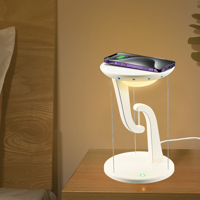 Contemporary Creative Round Suspended Plastic LED Table Lamp For Bedroom