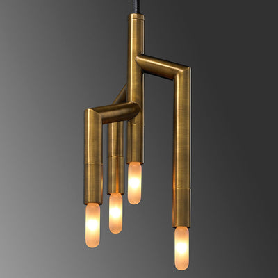 Contemporary Industrial Copper Strip Pendant 4-Light Wall Sconce Lamp For Hallway