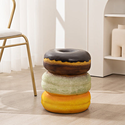 Contemporary Creative Cylindrical Donut Macaroon Pineapple Tire Ice Cream Resin Chair For Living Room