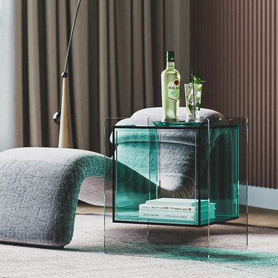 Modern Minimalist Square Acrylic Nightstand For Bedroom