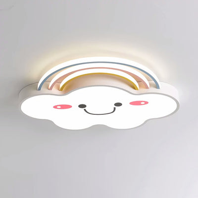 Contemporary Creative Rainbow Iron PVC LED Flush Mount Ceiling Light For Bedroom