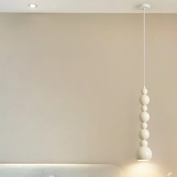 Contemporary Nordic Cream White Gourd 1-Light Pendant Light For Living Room