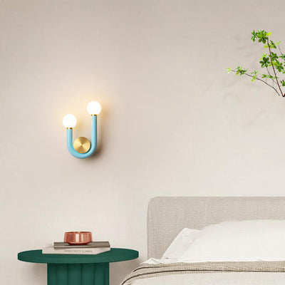 Contemporary Creative U-Shape Iron Aluminium Acrylic LED Wall Sconce Lamp For Living Room