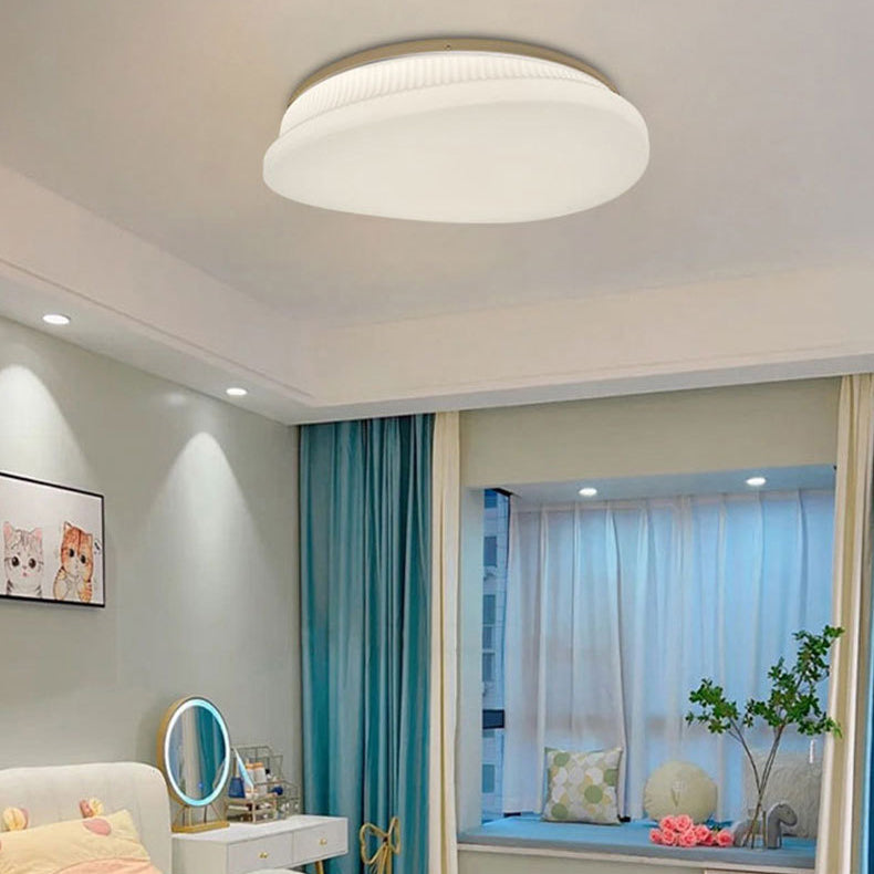 Contemporary Simplicity Acrylic Round Shade Iron LED Flush Mount Ceiling Light For Living Room