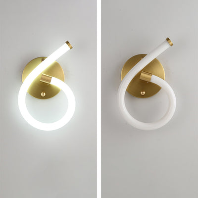 Contemporary Creative Brass Acrylic Round Oval Figure Six Eight Letter LED Wall Sconce Lamp For Hallway