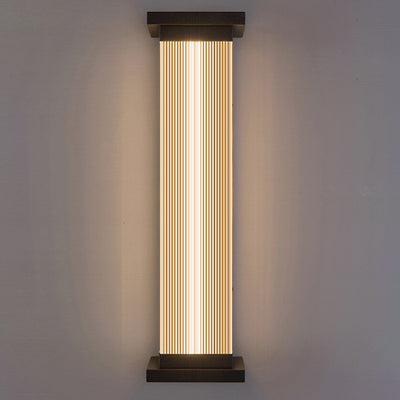 Modern Minimalist Waterproof Striped Rectangle Stainless Steel Acrylic Wall Sconce Lamp For Outdoor Patio